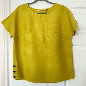 100% Linen Chartreuse Blouse